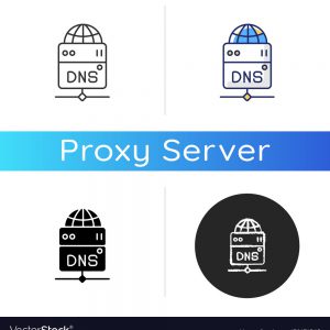 DNS server icon. Local domain name system, transfering user requests. Technology for accessing website URL via host name.